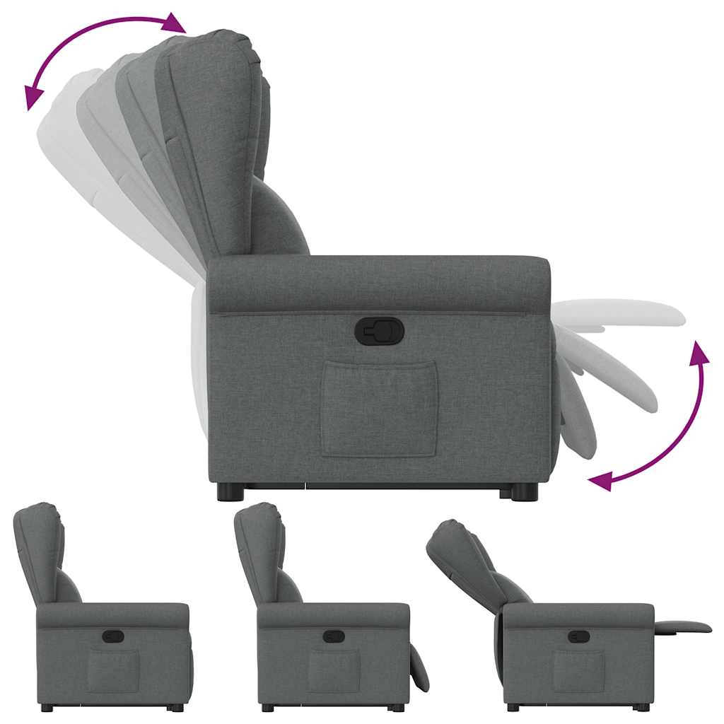 Fauteuil inclinable Gris foncé Tissu - XIOS