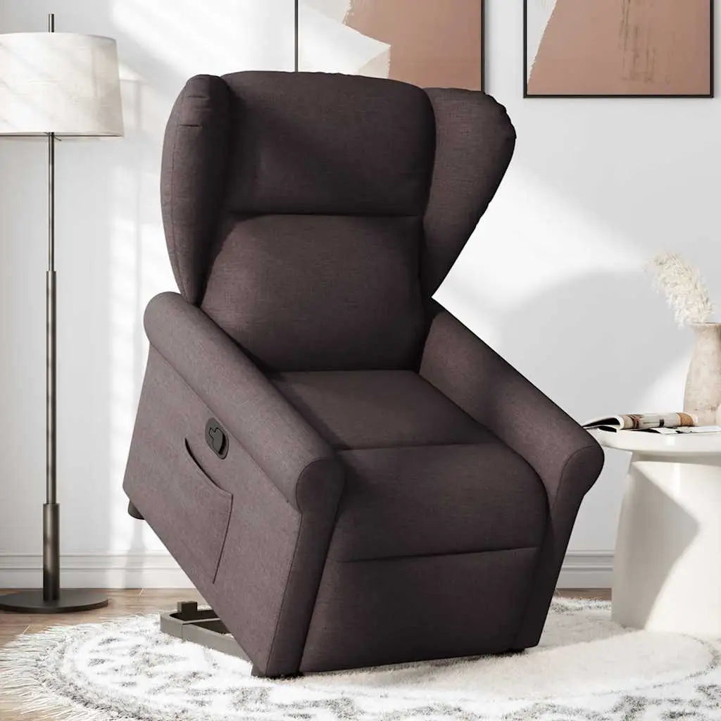 Fauteuil inclinable marron foncé tissu - XIOS