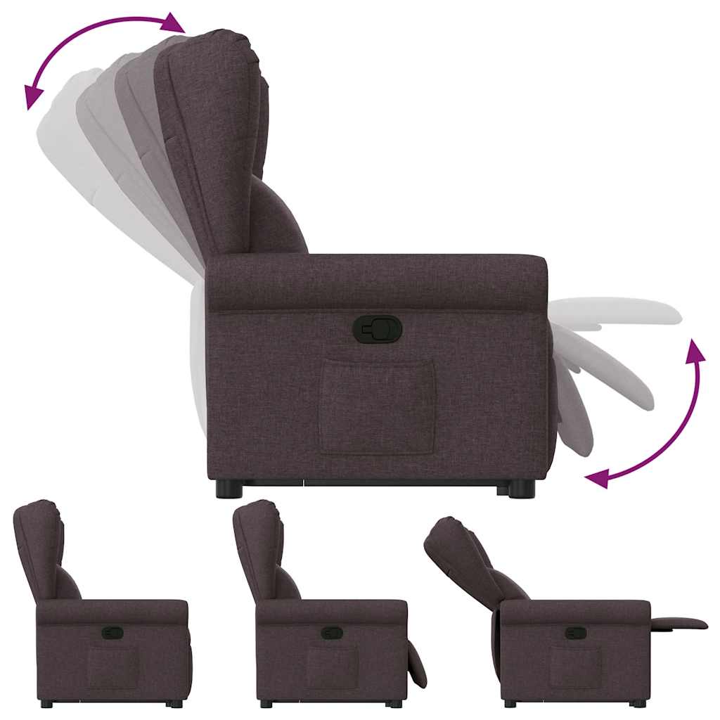 Fauteuil inclinable marron foncé tissu - XIOS