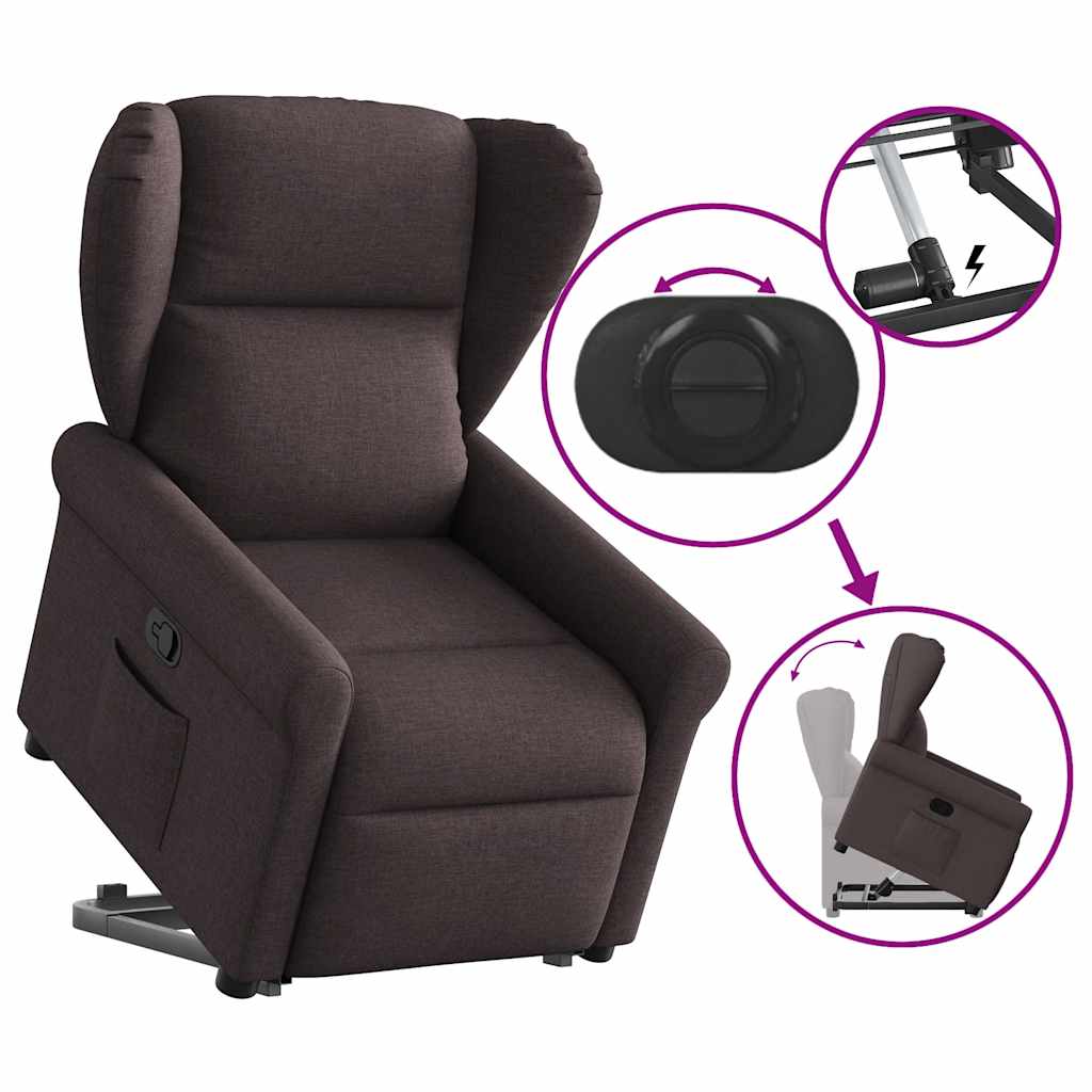 Fauteuil inclinable marron foncé tissu - XIOS