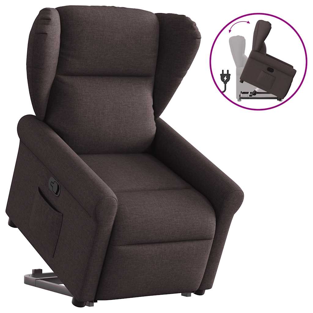 Fauteuil inclinable marron foncé tissu - XIOS