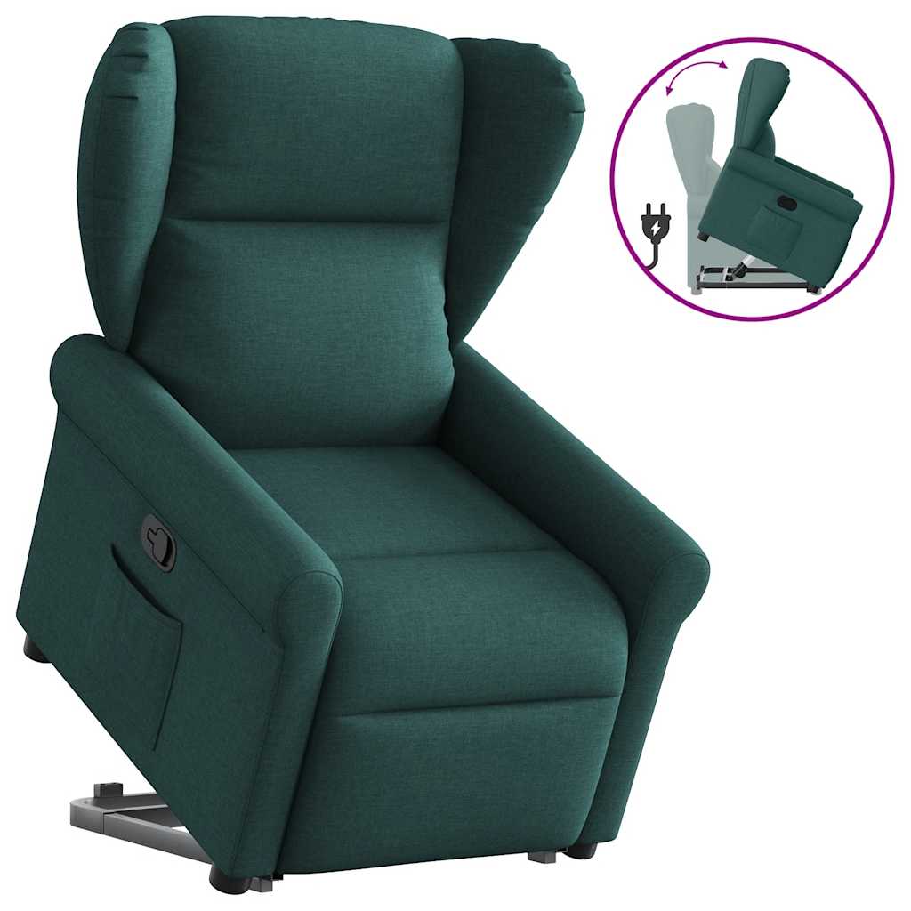 Fauteuil inclinable vert foncé tissu - XIOS