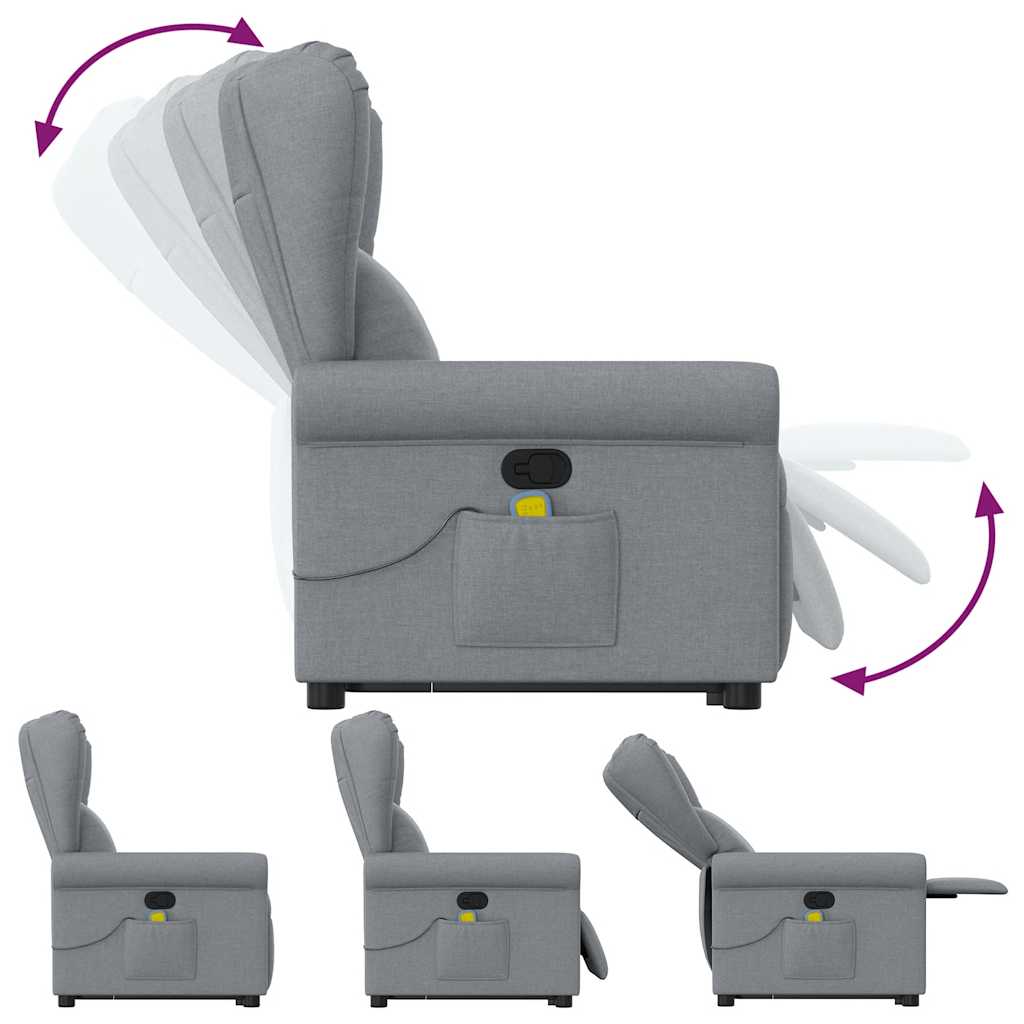 Fauteuil de massage inclinable Gris clair Tissu - XIOS