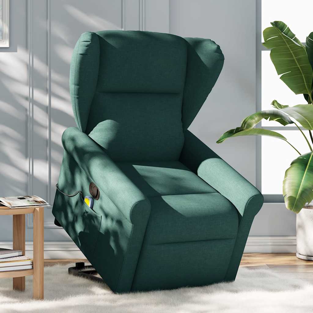 Fauteuil inclinable de massage Vert foncé Tissu - XIOS