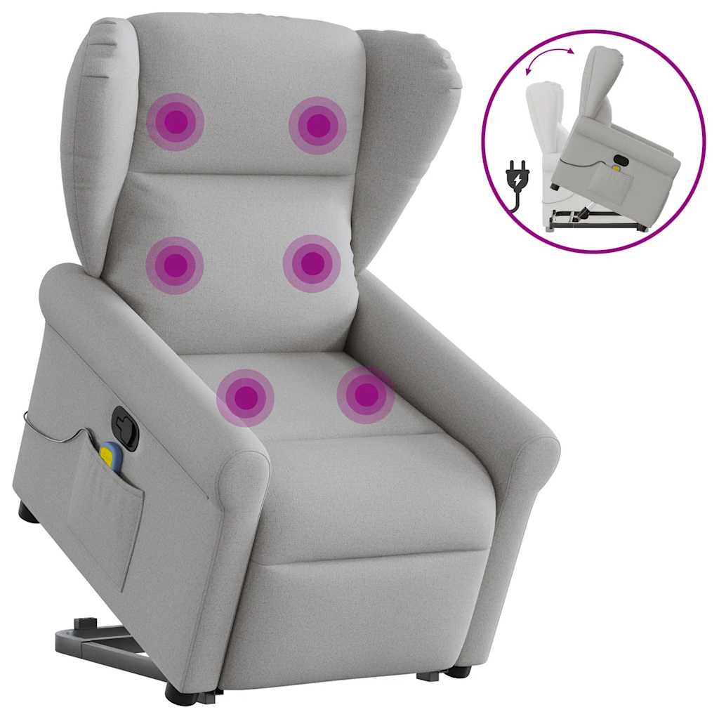 Fauteuil de massage inclinable gris nuage tissu - XIOS