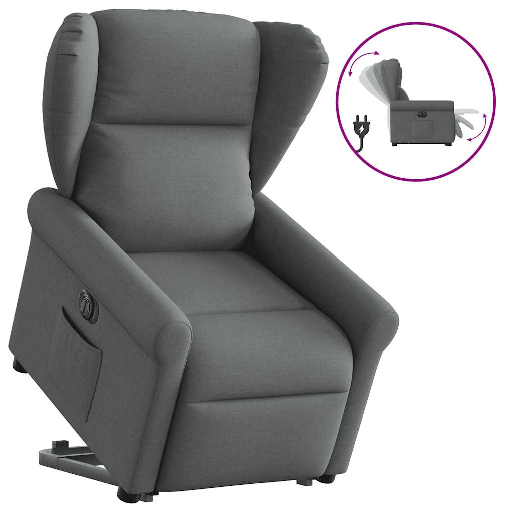 Fauteuil inclinable électrique gris foncé tissu - XIOS