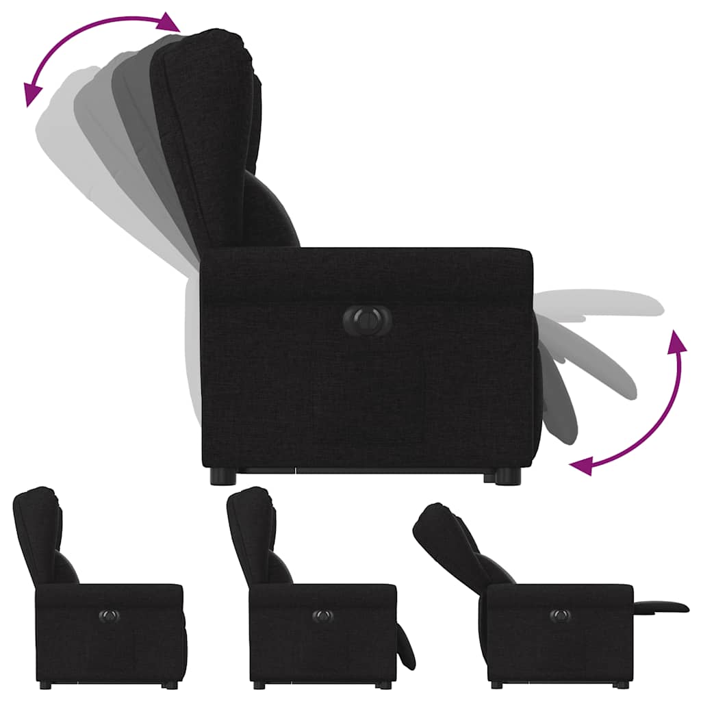 Fauteuil inclinable électrique noir tissu