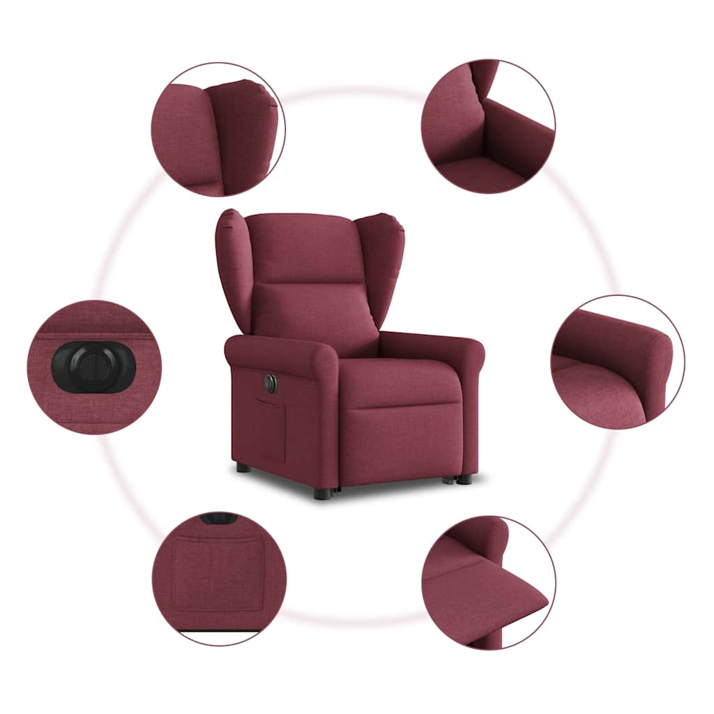 Fauteuil inclinable électrique rouge bordeaux tissu - XIOS