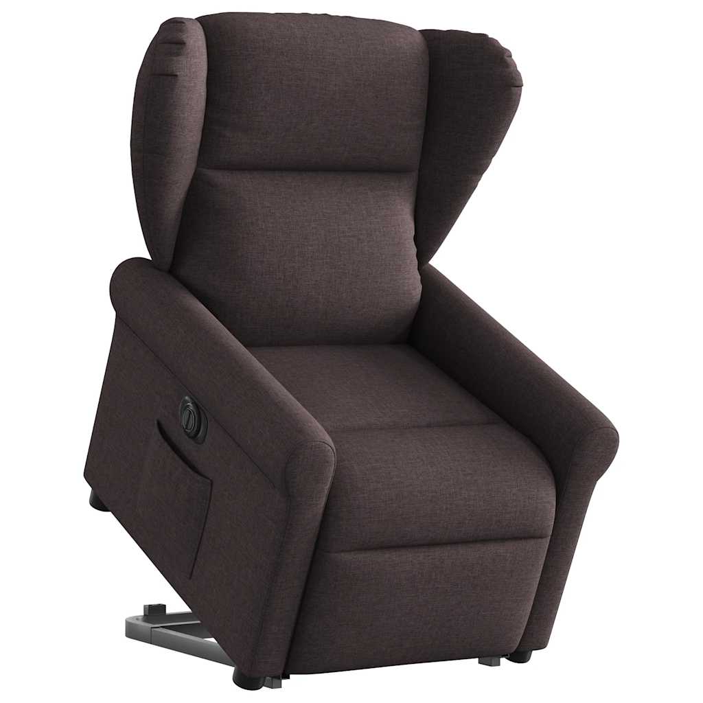 Fauteuil inclinable électrique marron foncé tissu - XIOS