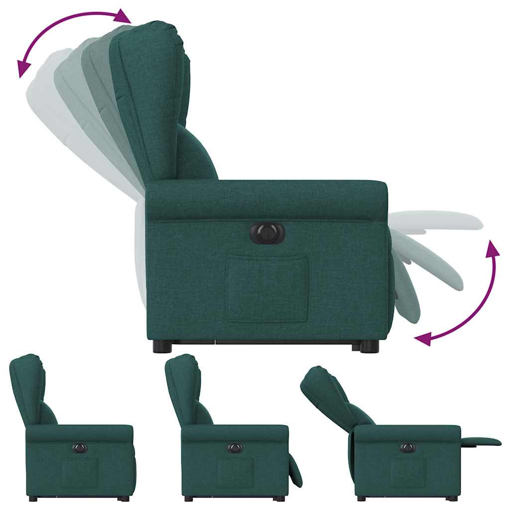 Fauteuil inclinable électrique vert foncé tissu - XIOS