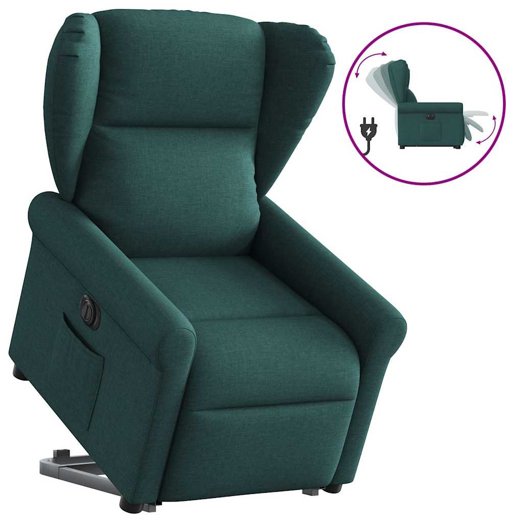 Fauteuil inclinable électrique vert foncé tissu - XIOS