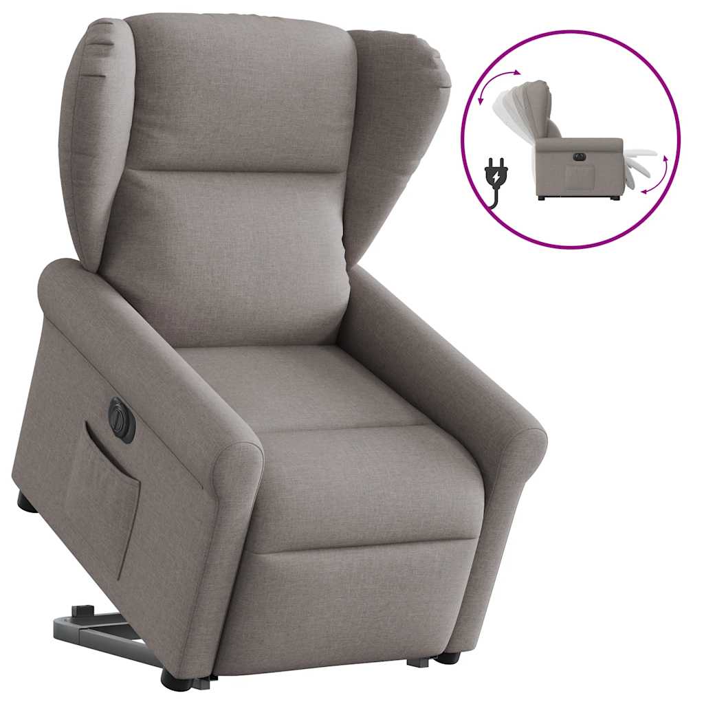 Fauteuil inclinable électrique taupe tissu - XIOS
