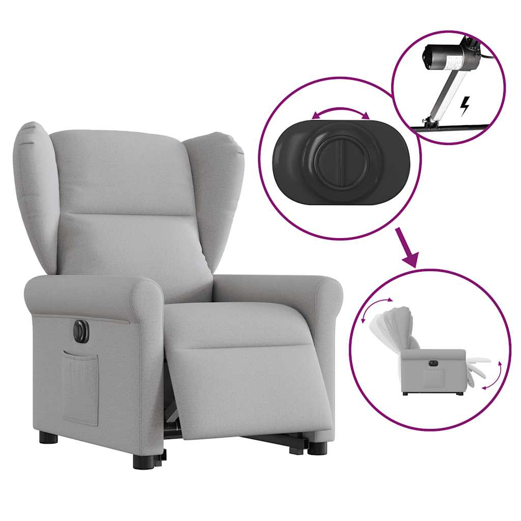 Fauteuil inclinable électrique gris nuage tissu - XIOS