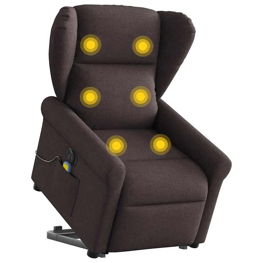 Fauteuil inclinable de massage électrique Marron foncé Tissu - XIOS