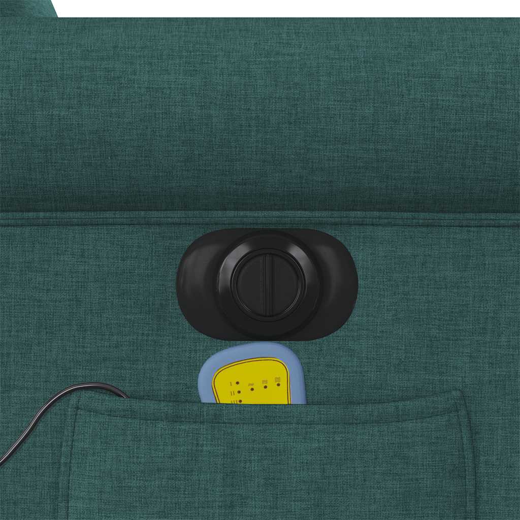 Fauteuil inclinable de massage électrique Vert foncé Tissu