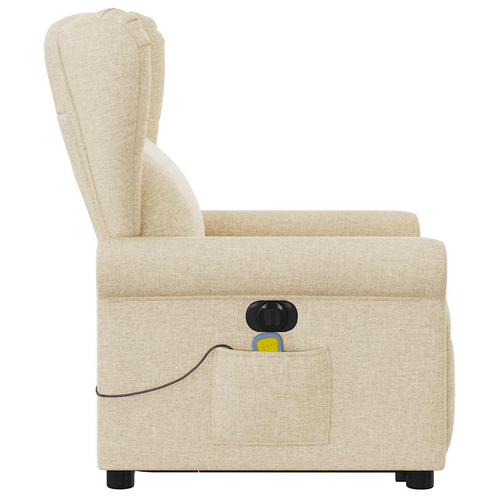 Fauteuil inclinable de massage électrique Crème Tissu - XIOS