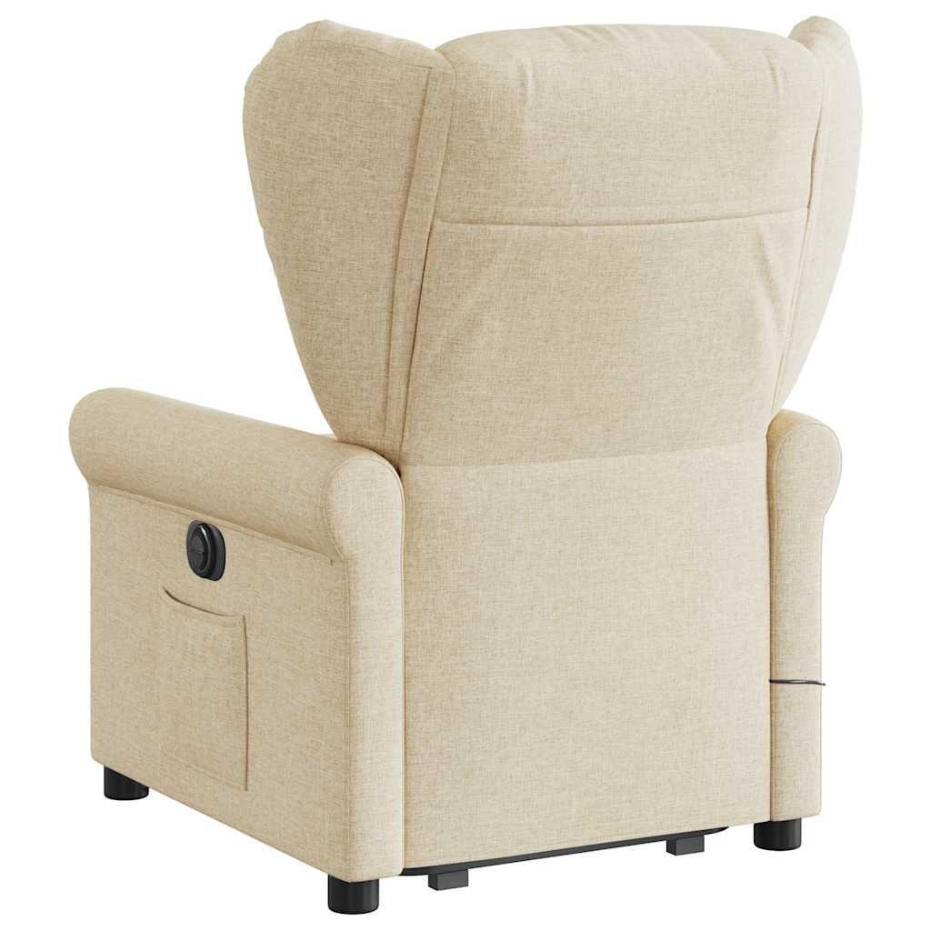 Fauteuil inclinable de massage électrique Crème Tissu - XIOS