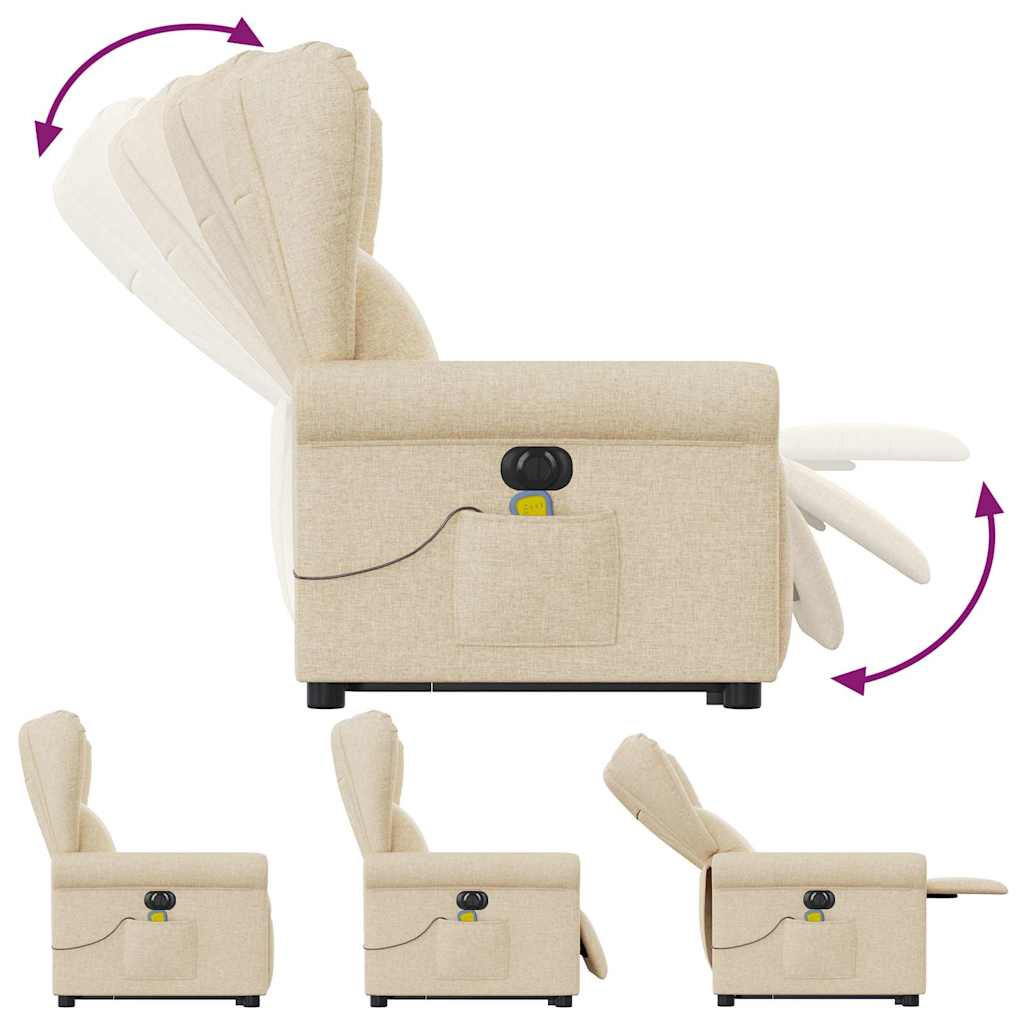 Fauteuil inclinable de massage électrique Crème Tissu - XIOS