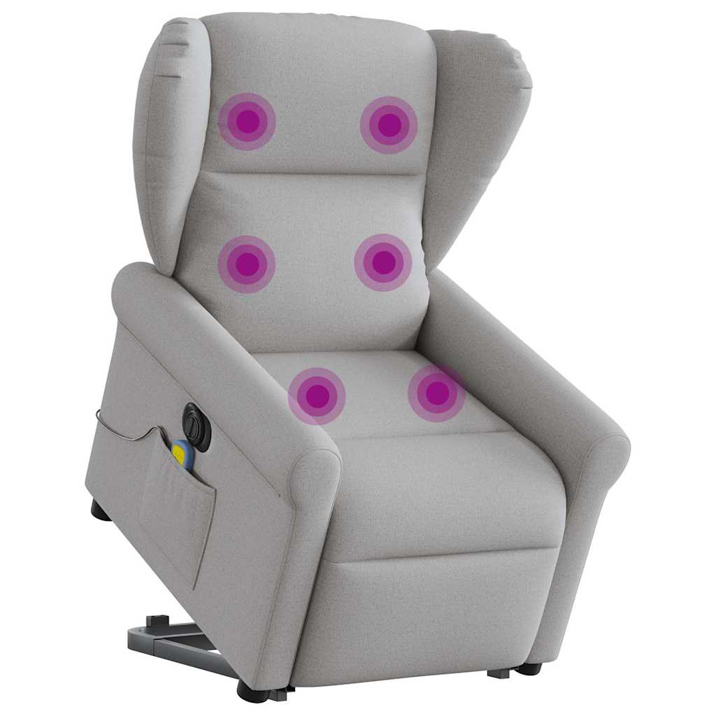 Fauteuil inclinable de massage électrique gris nuage tissu - XIOS