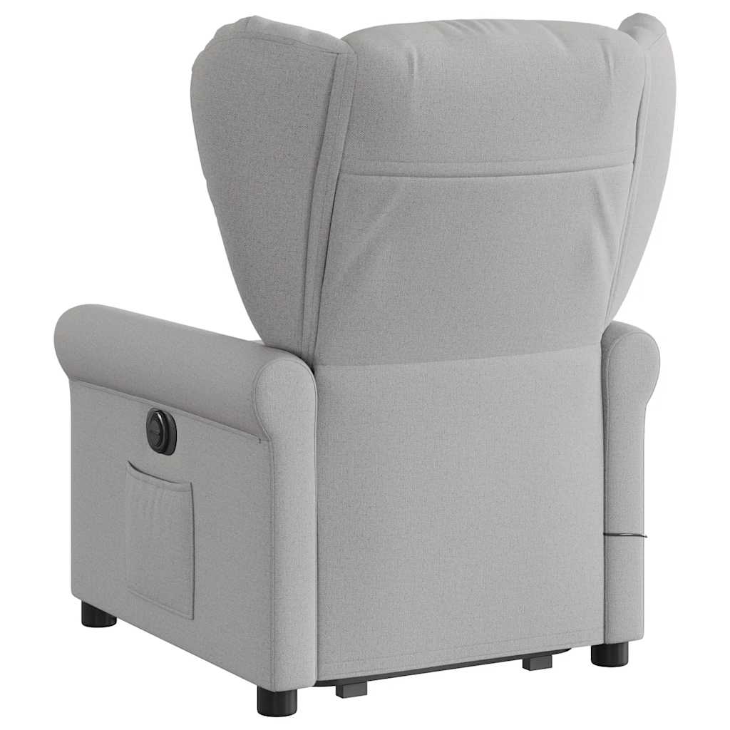 Fauteuil inclinable de massage électrique gris nuage tissu - XIOS