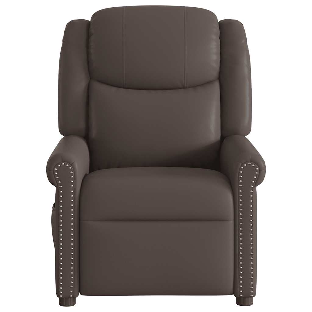 Fauteuil inclinable électrique Marron brillant Similicuir