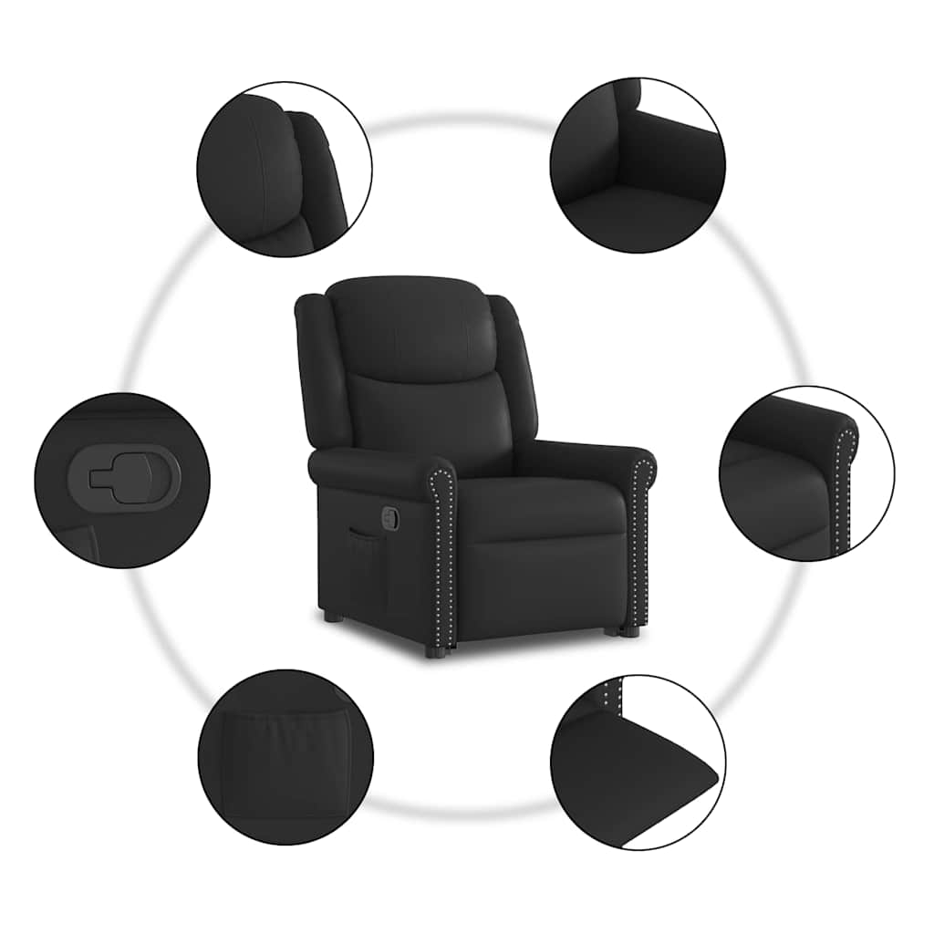 Fauteuil inclinable noir brillant similicuir