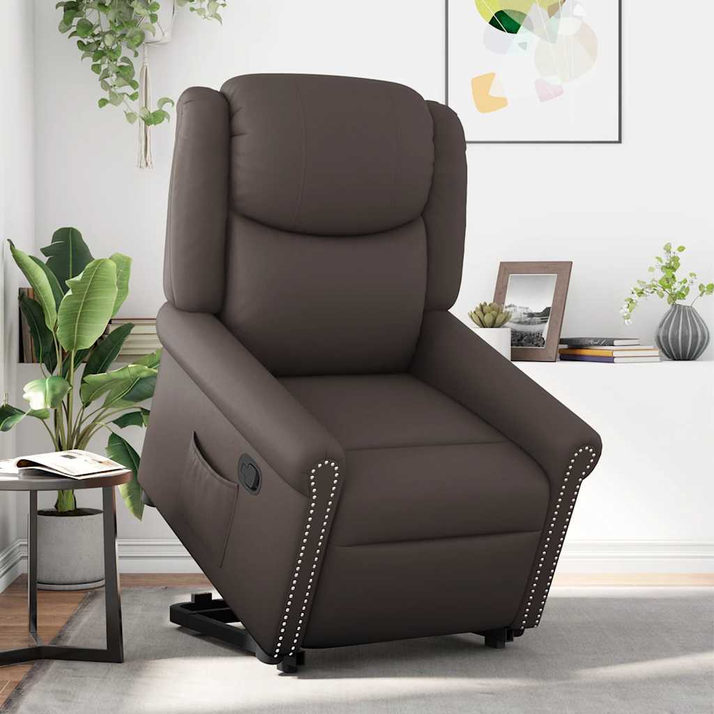 Fauteuil inclinable marron brillant similicuir - XIOS