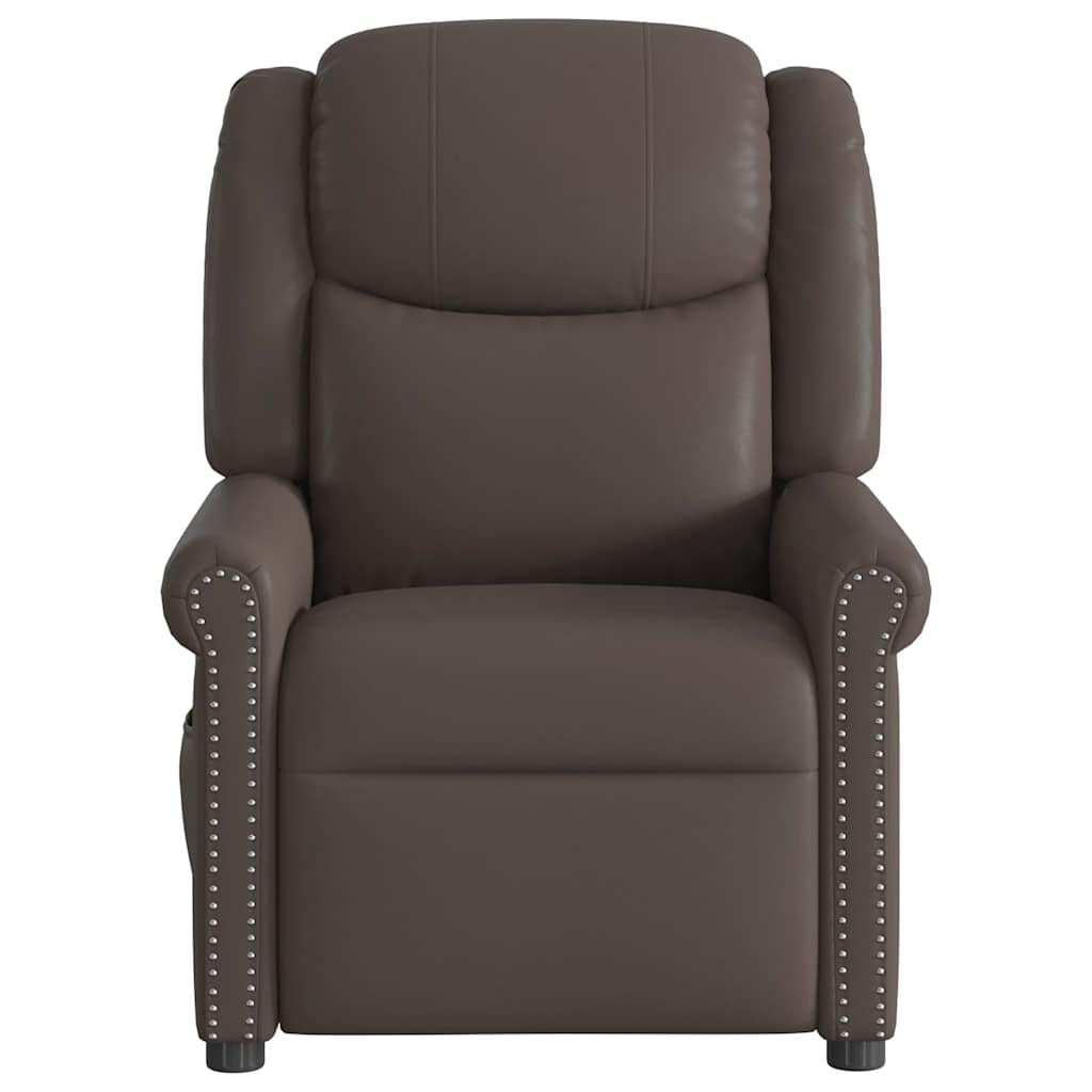 Fauteuil inclinable marron brillant similicuir - XIOS