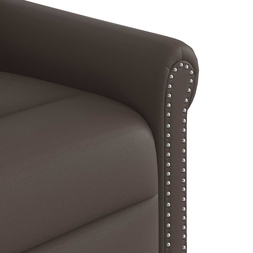 Fauteuil de massage inclinable marron brillant similicuir - XIOS