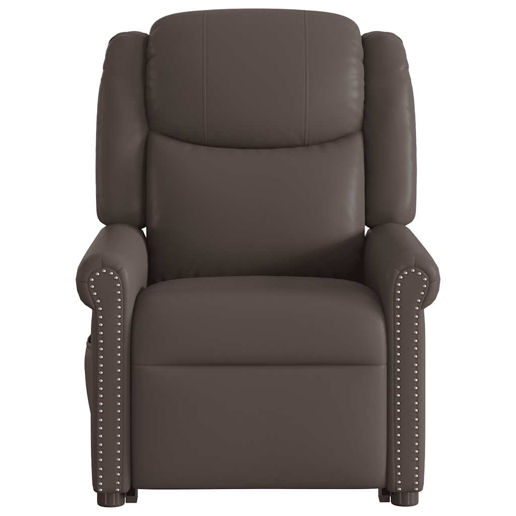 Fauteuil de massage inclinable marron brillant similicuir - XIOS