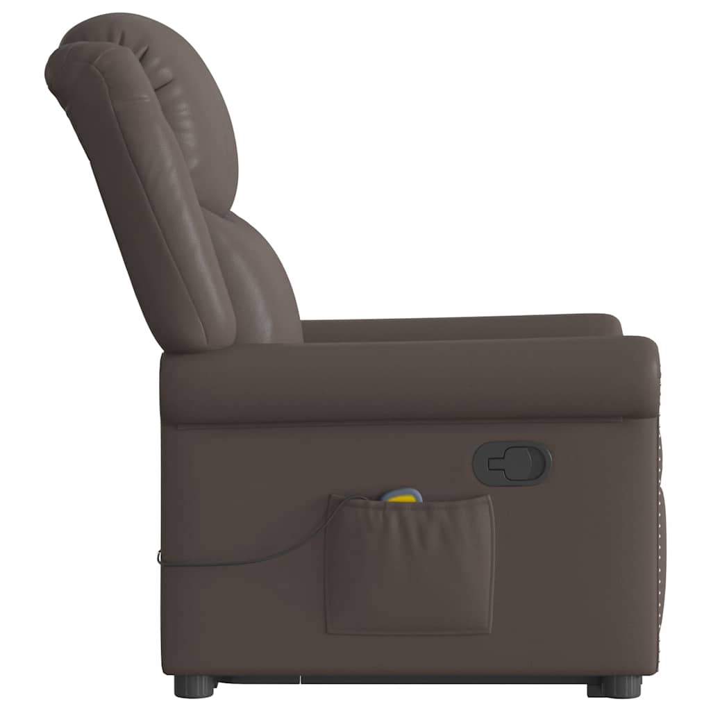 Fauteuil de massage inclinable marron brillant similicuir - XIOS