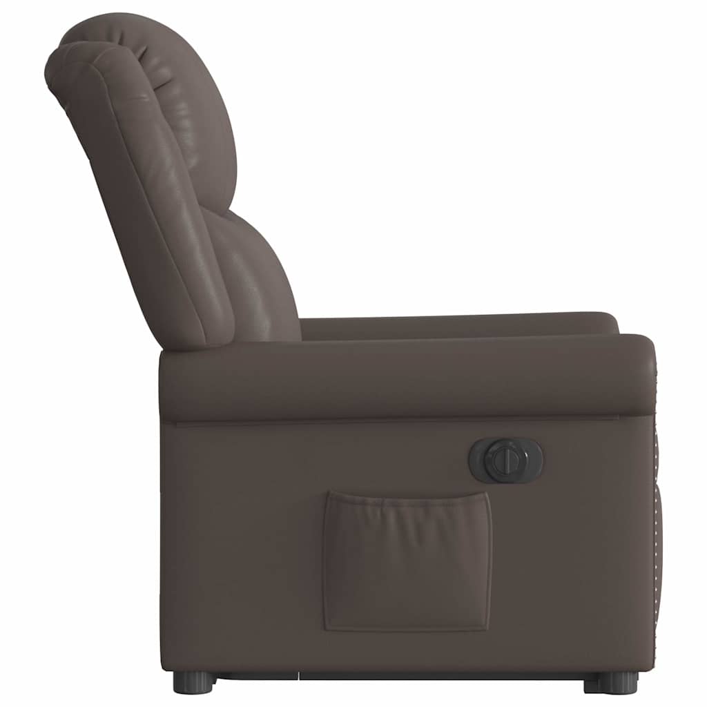 Fauteuil inclinable électrique marron brillant similicuir