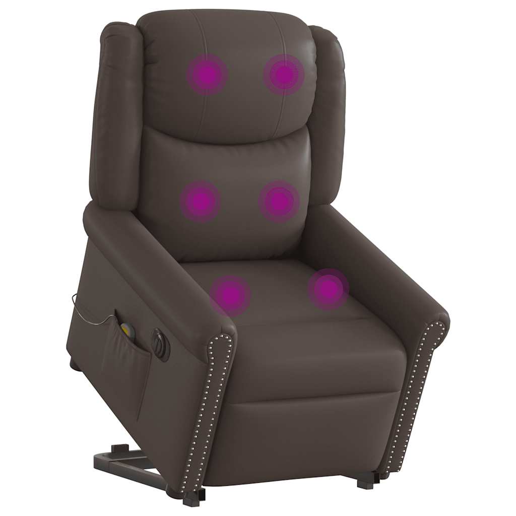 Fauteuil inclinable massage électrique marron brillant - XIOS