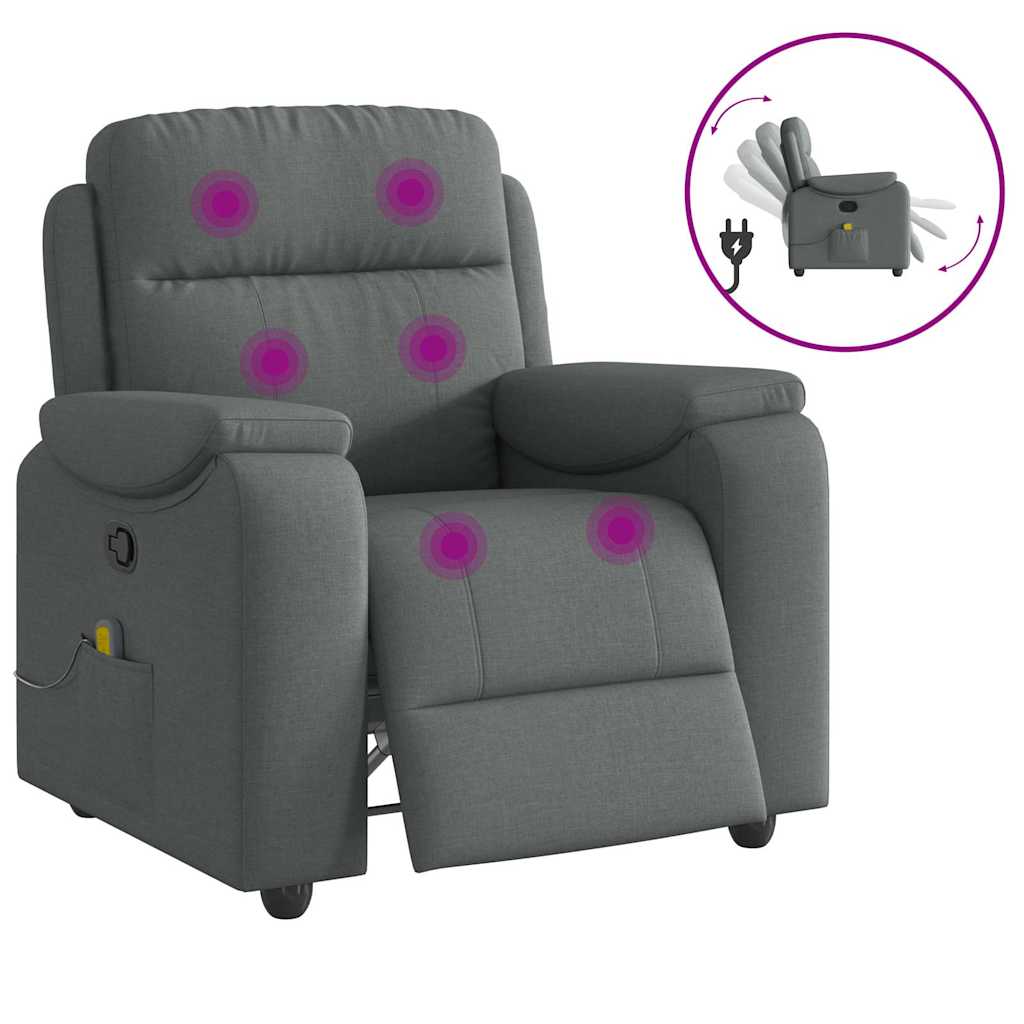 Fauteuil de massage inclinable Gris foncé Tissu - XIOS