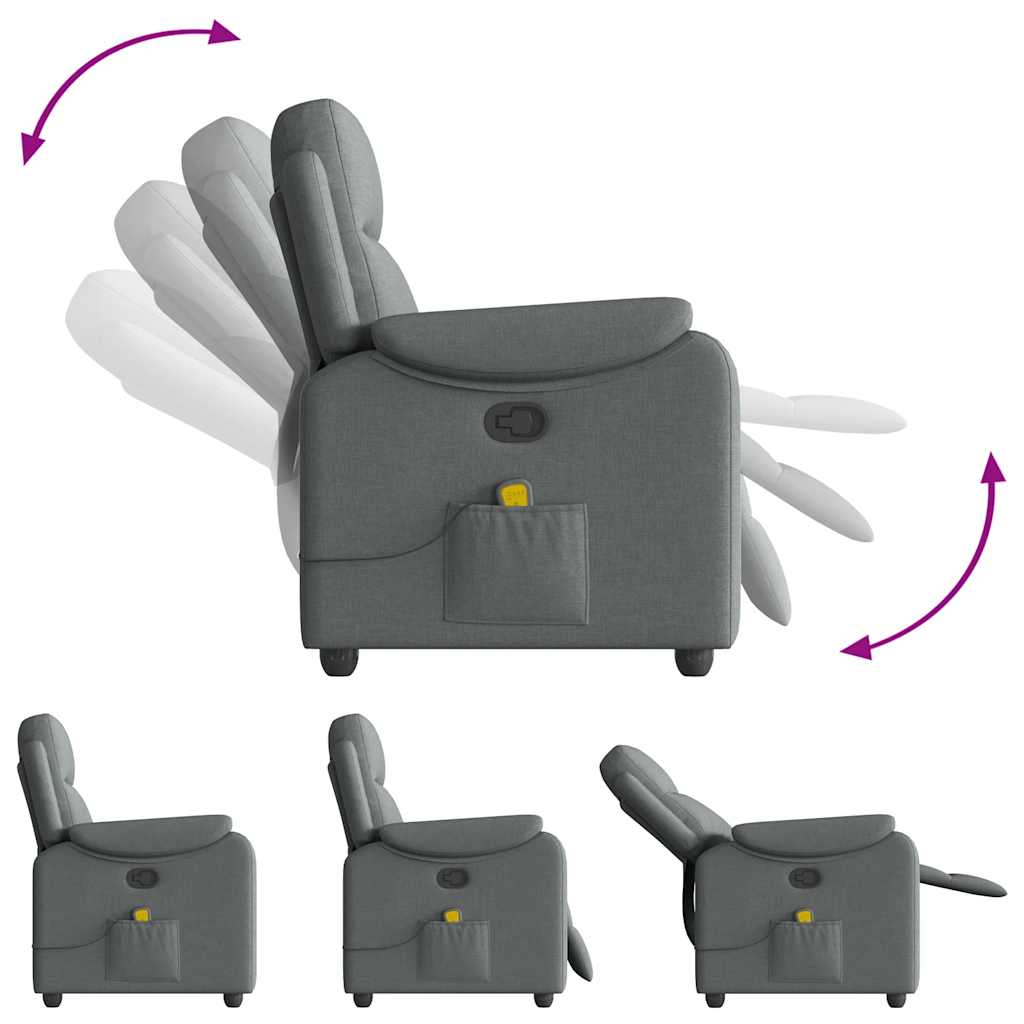 Fauteuil de massage inclinable Gris foncé Tissu - XIOS