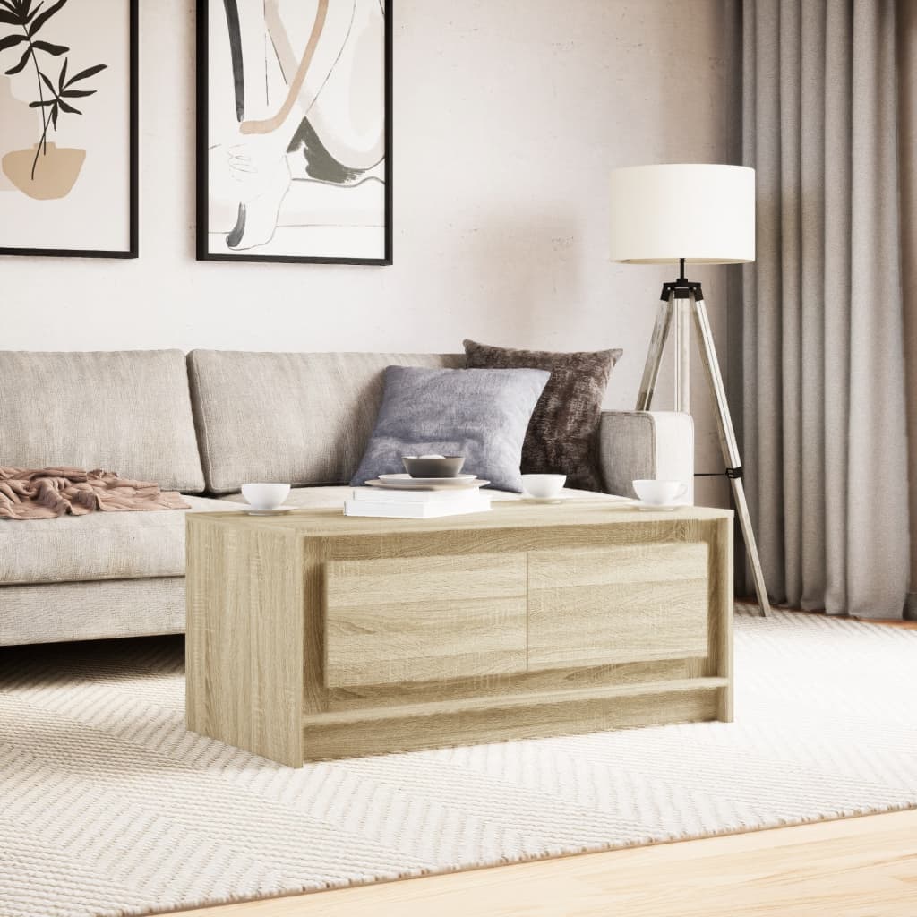 Table basse avec lumières LED chêne sonoma bois d'ingénierie XIOS