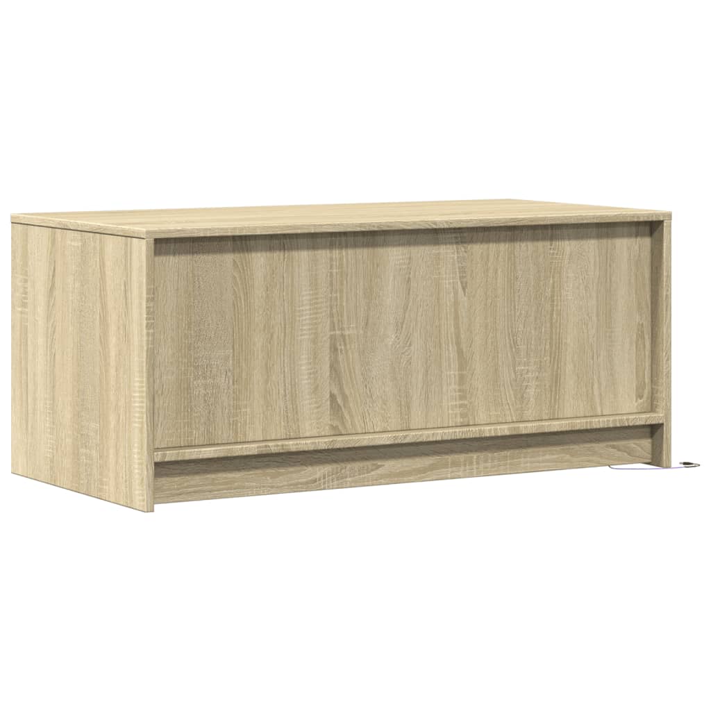 Table basse avec lumières LED chêne sonoma bois d'ingénierie XIOS