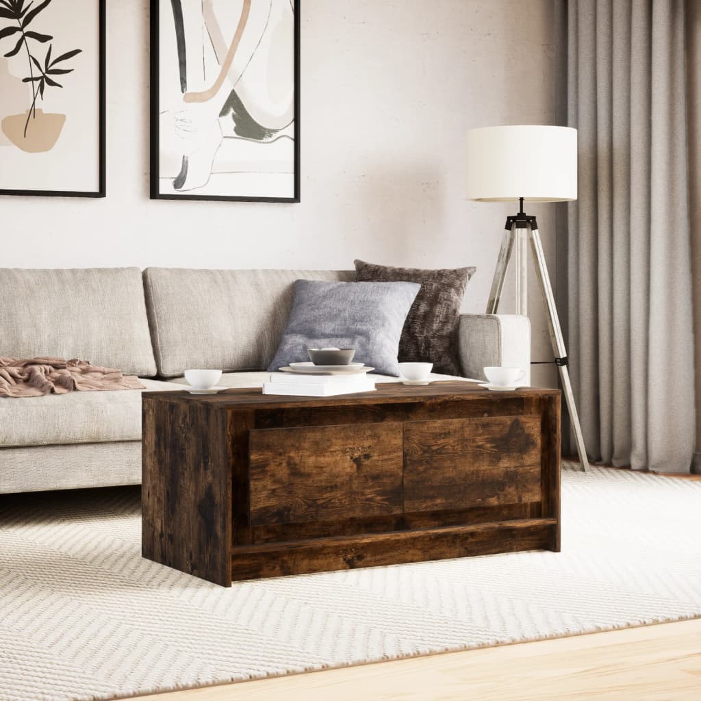 Table basse avec lumières LED chêne fumé ois d'ingénierie - XIOS