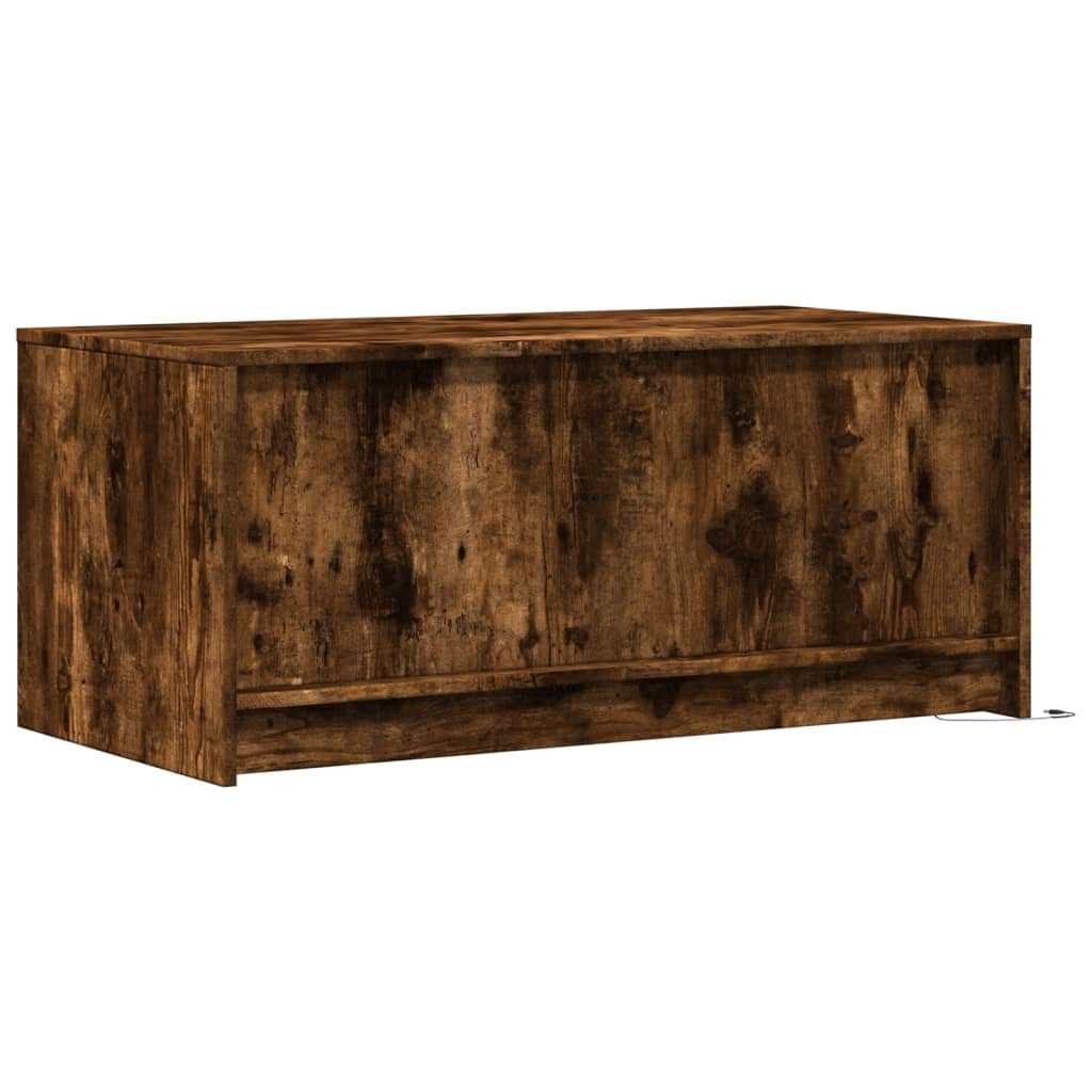 Table basse avec lumières LED chêne fumé ois d'ingénierie - XIOS