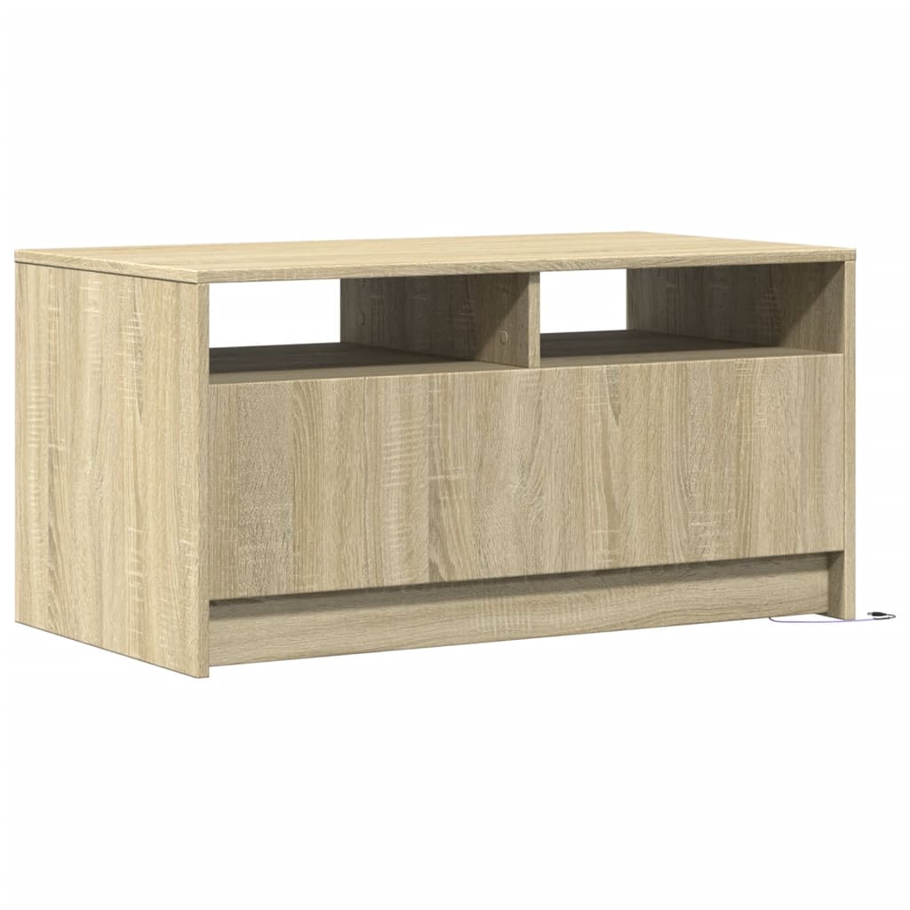 Table basse avec lumières LED chêne sonoma bois d'ingénierie - XIOS