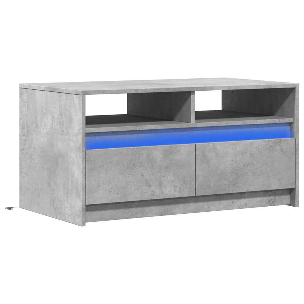 Table basse avec lumières LED gris béton bois d'ingénierie - XIOS