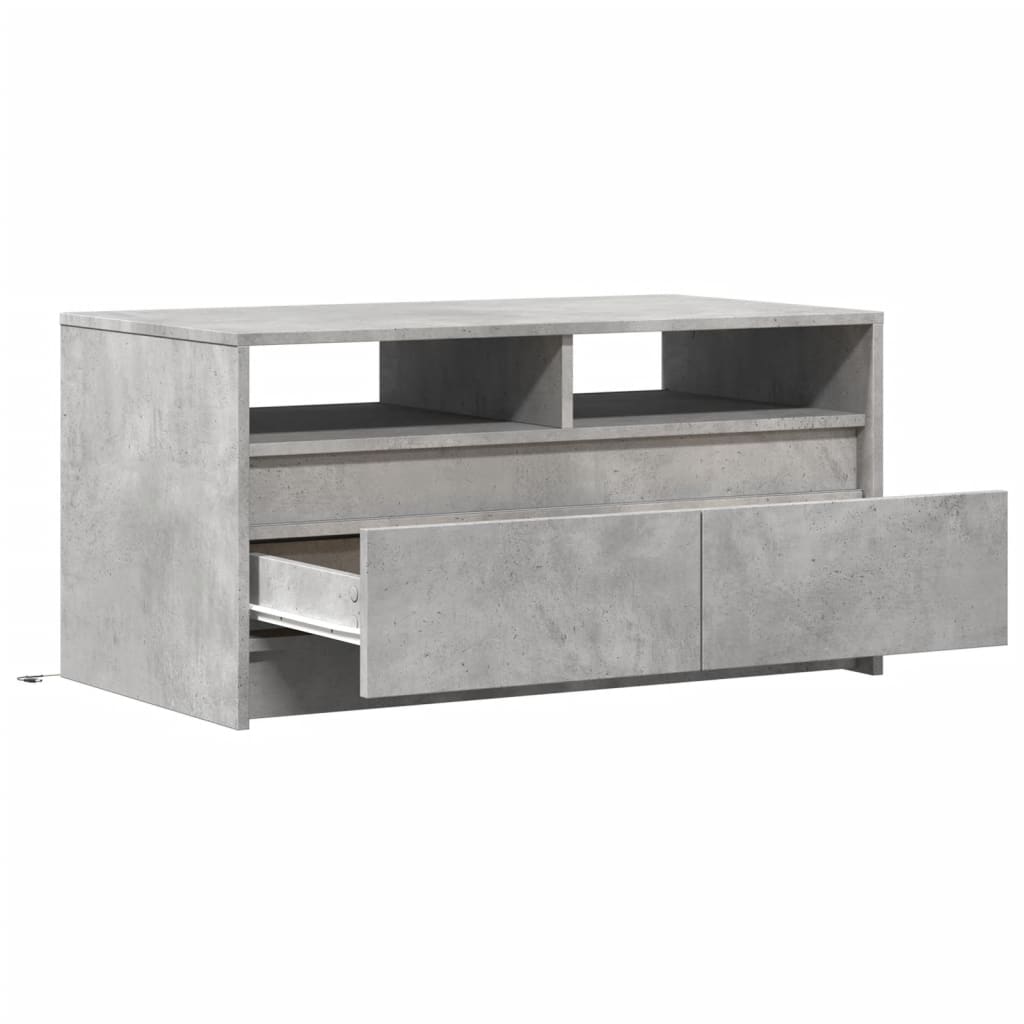 Table basse avec lumières LED gris béton bois d'ingénierie - XIOS