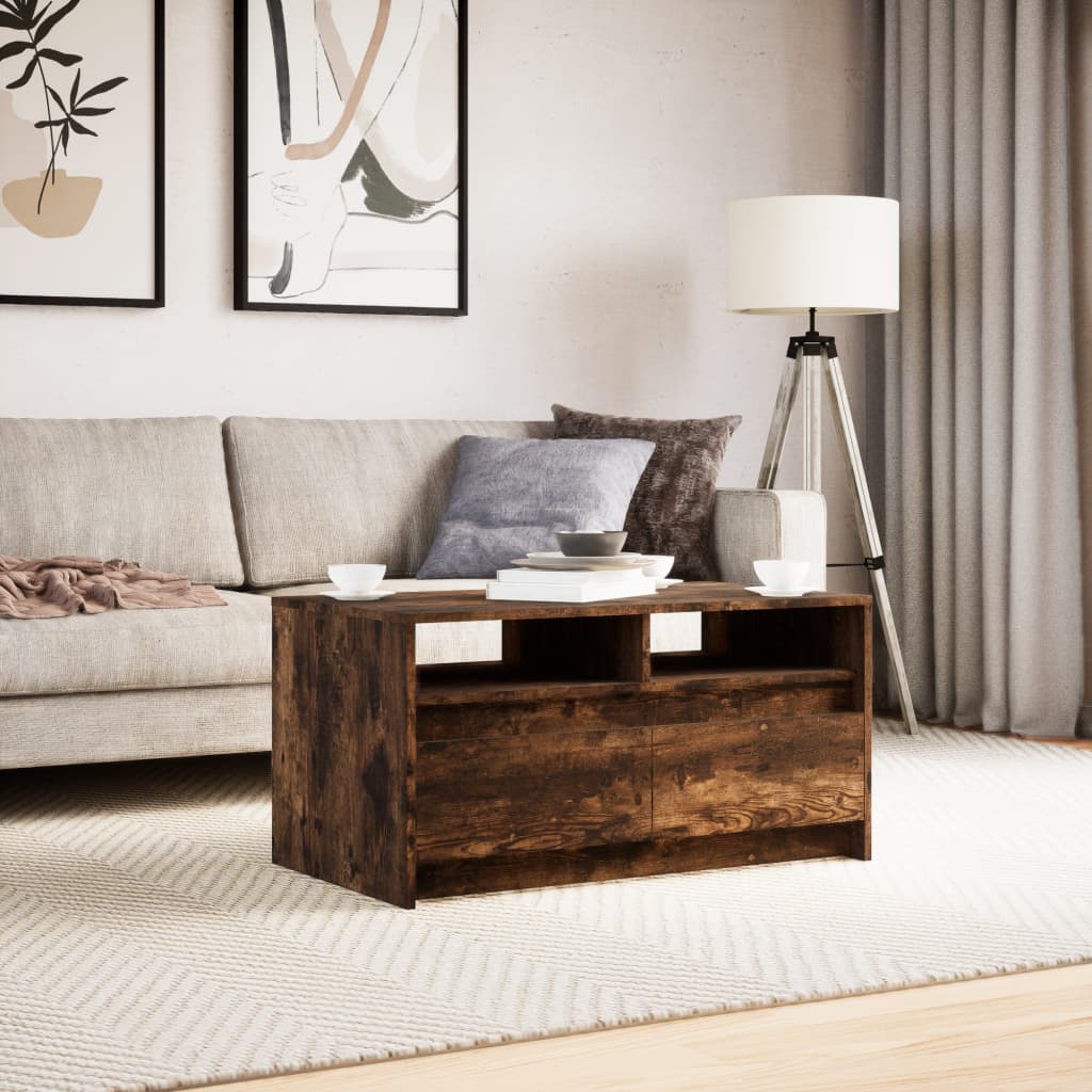 Table basse avec lumières LED chêne fumé ois d'ingénierie - XIOS