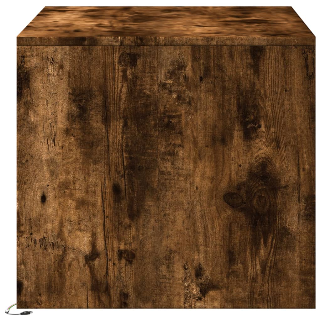 Table basse avec lumières LED chêne fumé ois d'ingénierie - XIOS