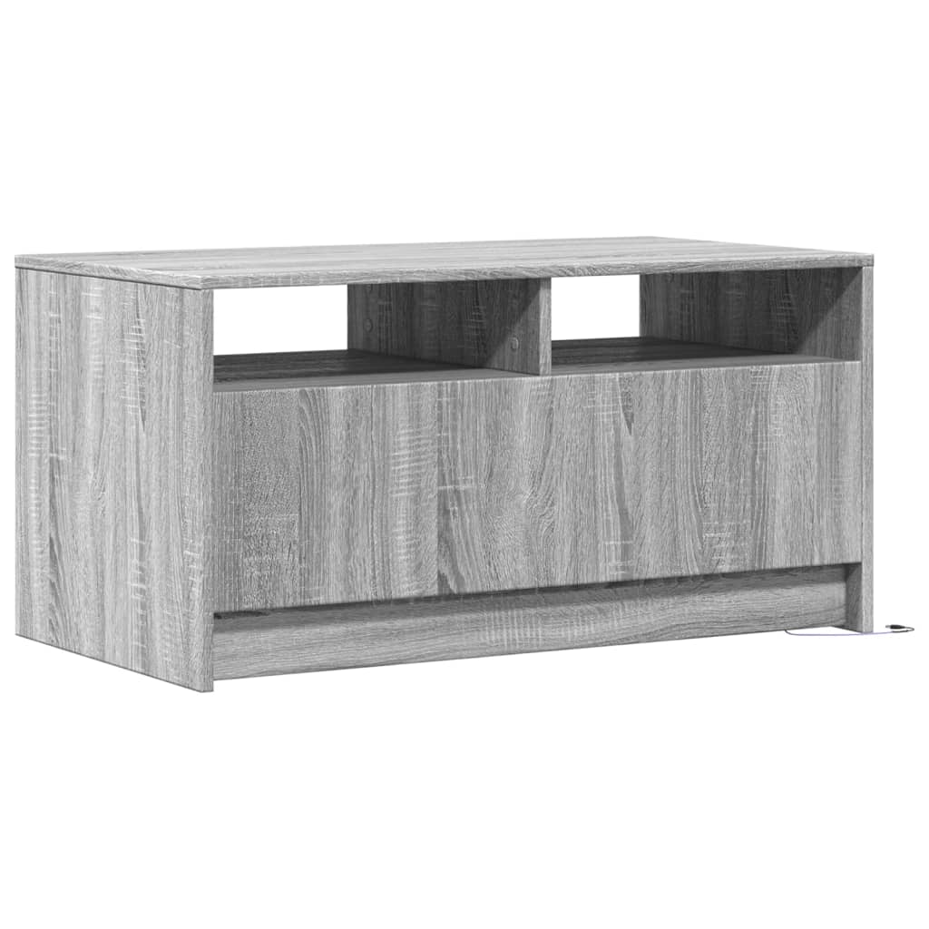 Table basse avec lumières LED sonoma gris bois d'ingénierie - XIOS