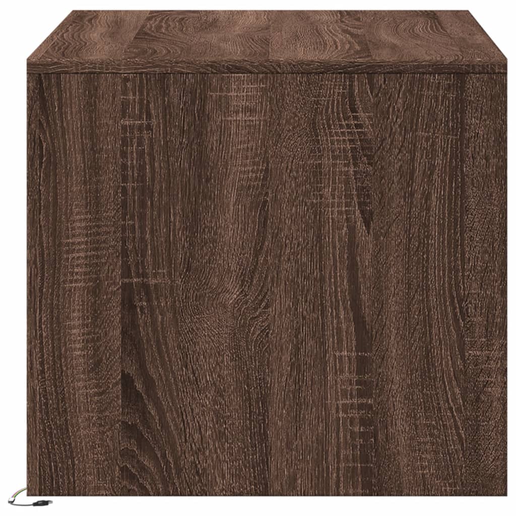 Table basse avec lumières LED chêne marron bois d'ingénierie - XIOS
