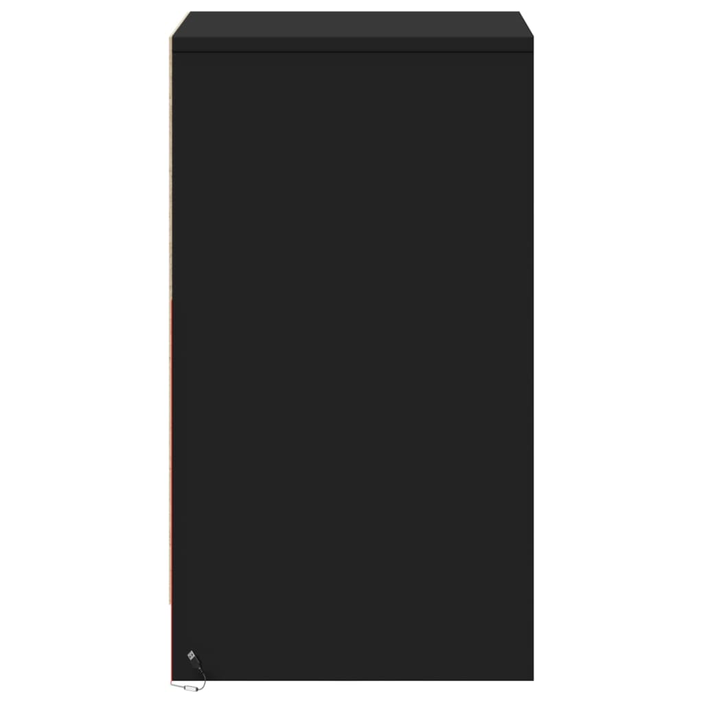 Armoire de chevet avec lumières LED noir bois d'ingénierie - XIOS