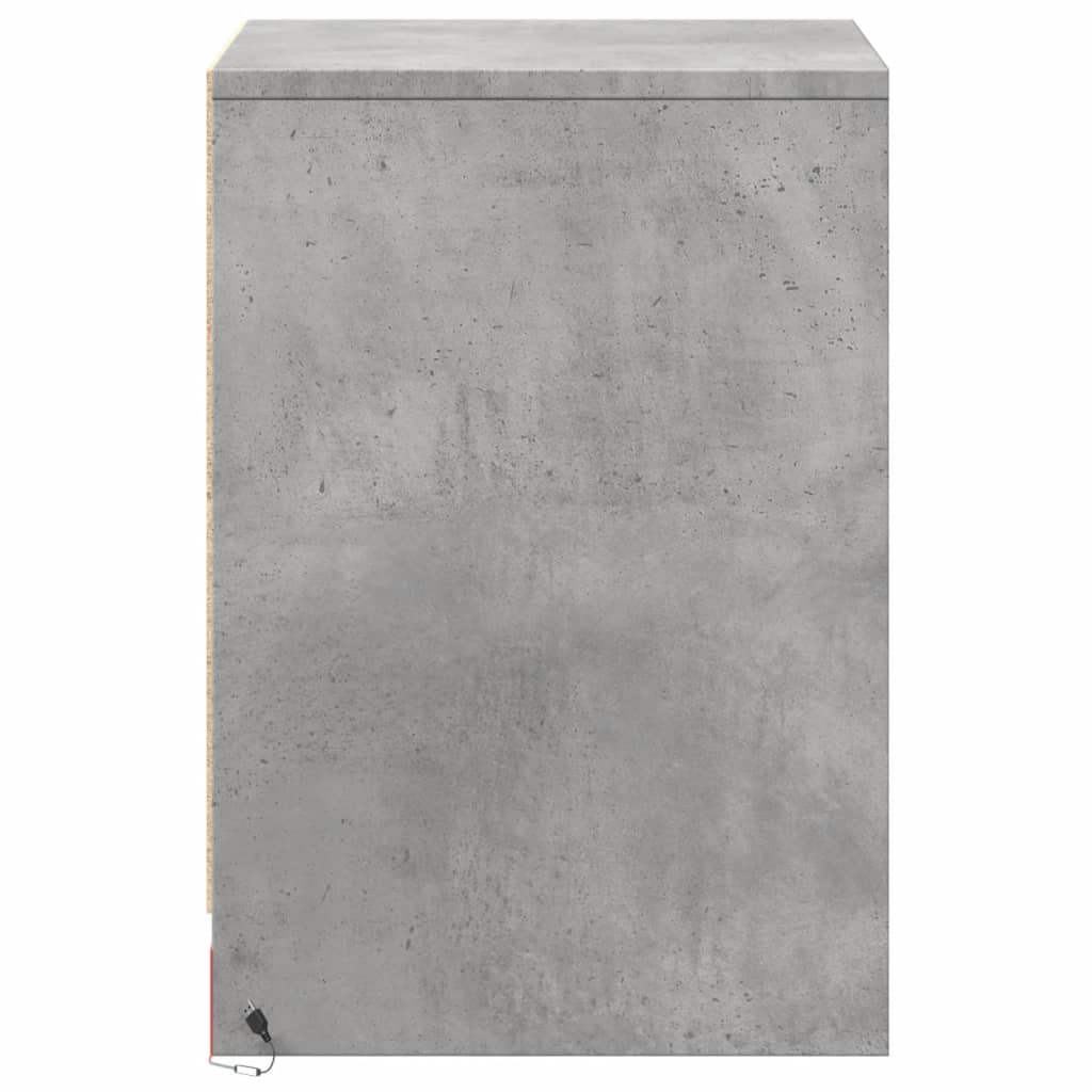 Armoires de chevet et lumières LED 2 pcs gris béton - XIOS