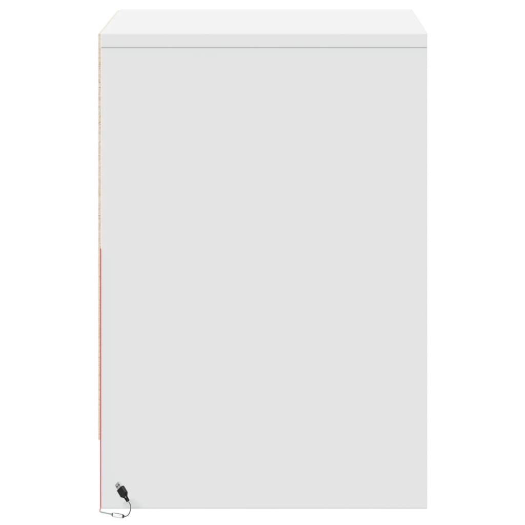 Armoire de chevet avec lumières LED blanc bois d'ingénierie - XIOS