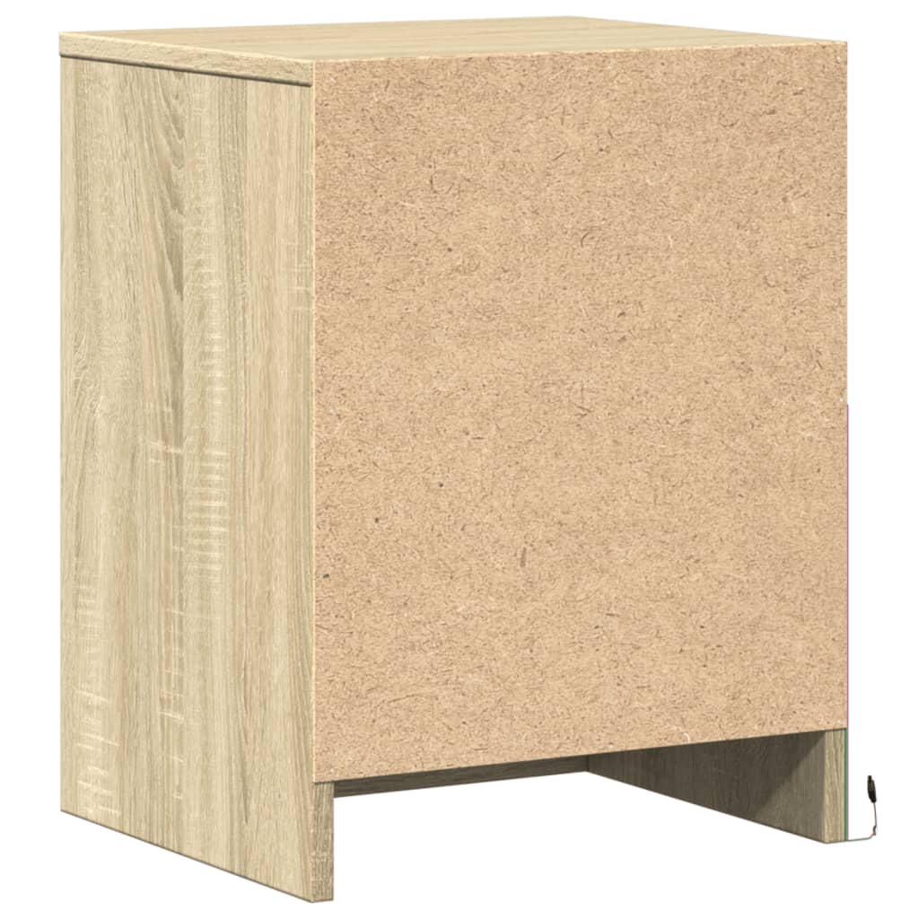 Armoire de chevet avec lumières LED chêne sonoma - XIOS
